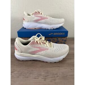 Brooks Ghost 16 White Peach Pink Women's Running Shoe Size 12 EU 44.5 EUC